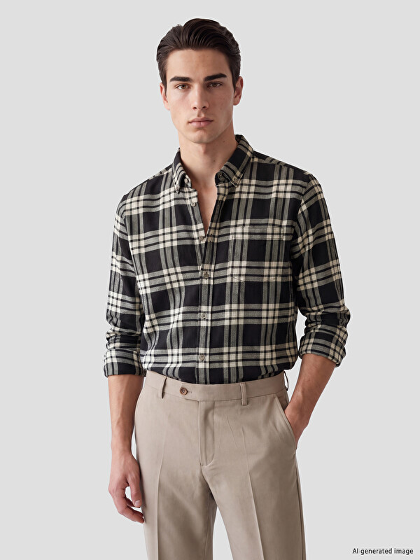 LCWAIKIKI Classic Man Black Shirt