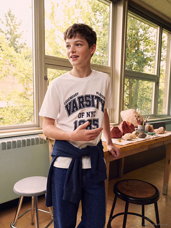 LCW Kids Crew Neck NYC Printed Boys' T-Shirt