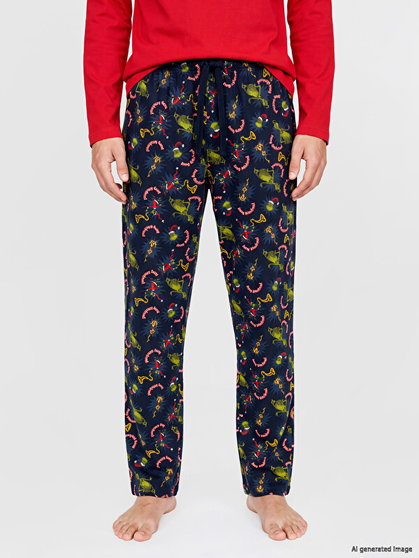 LC WAIKIKI Pizhama të poshtme të stampuara Grinch për burra