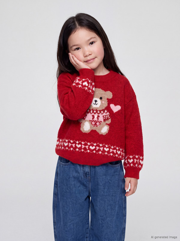 LCW Kids Patterned Girls' Knitwear Sweater