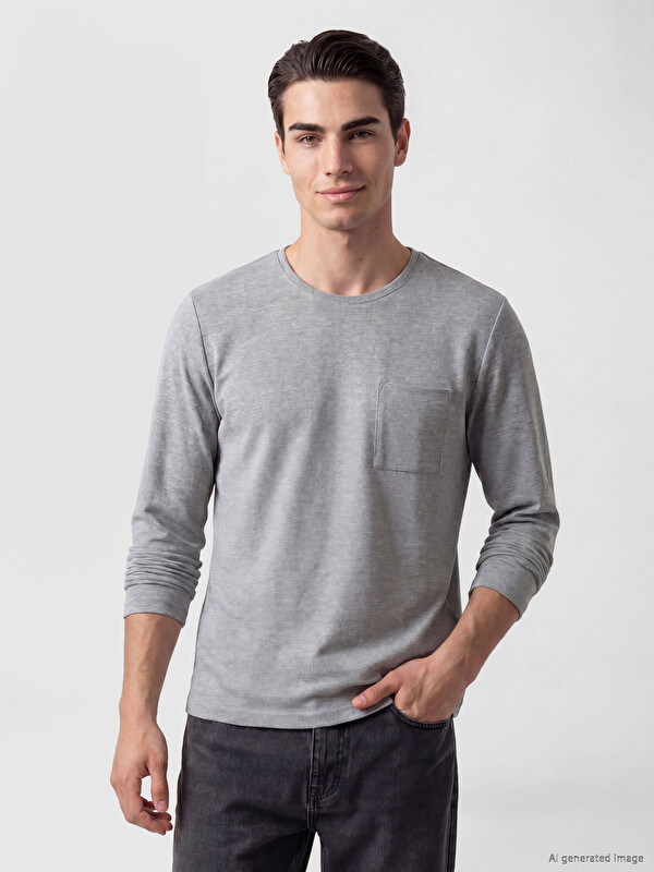 LC WAIKIKI Man Grey Sweatshirt