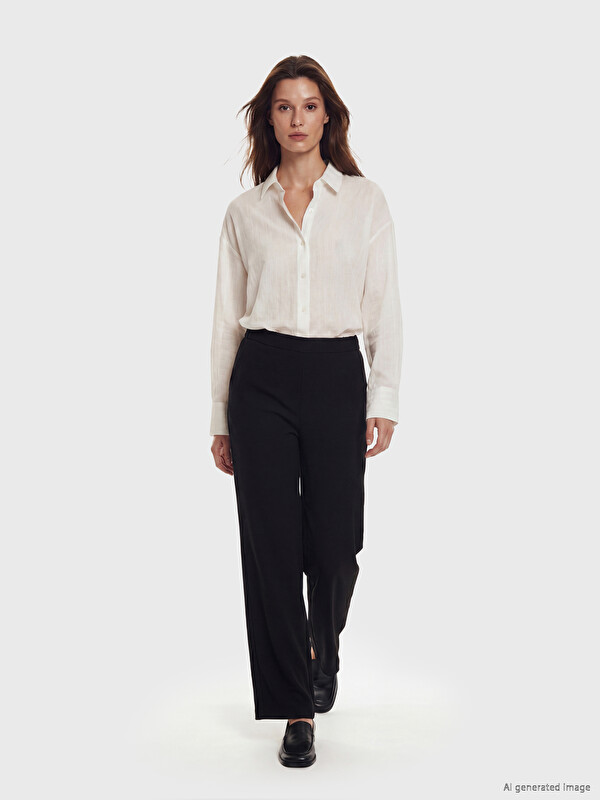 LCW Modest Beli Lastikli Kadın Pantolon