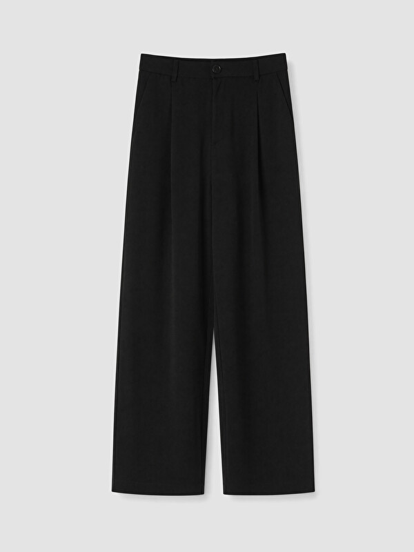 LCW Modest Geniş Paça Pileli Kadın Kumaş Pantolon