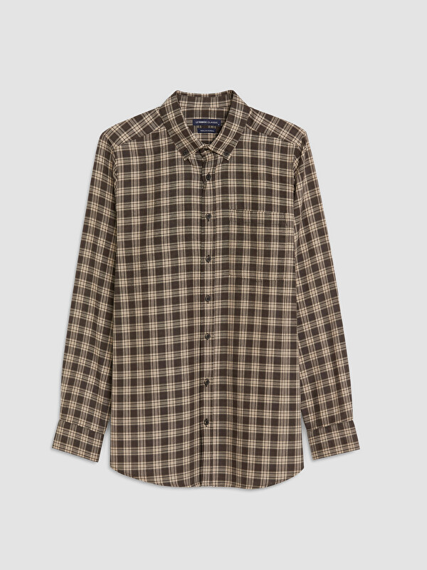 LCWAIKIKI Classic Regular Fit Ekose Gabardin Erkek Gömlek