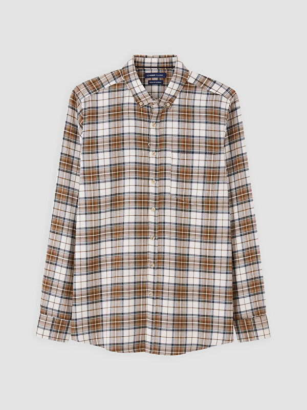 LCWAIKIKI Classic Man Beige Shirt