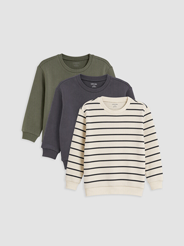 LCW baby Crew Neck Baby Boys' Sweatshirt 3-pack