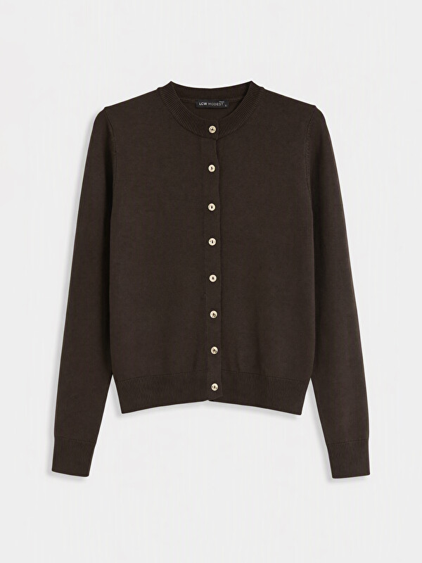 LCW Modest Woman Brown Cardigan