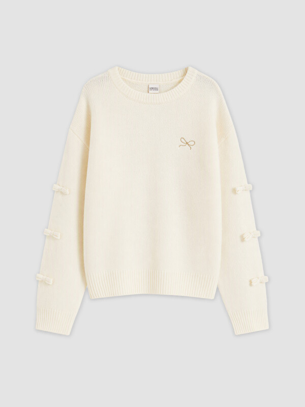 LCW Kids Bow Embroidered Girls' Knitwear Sweater