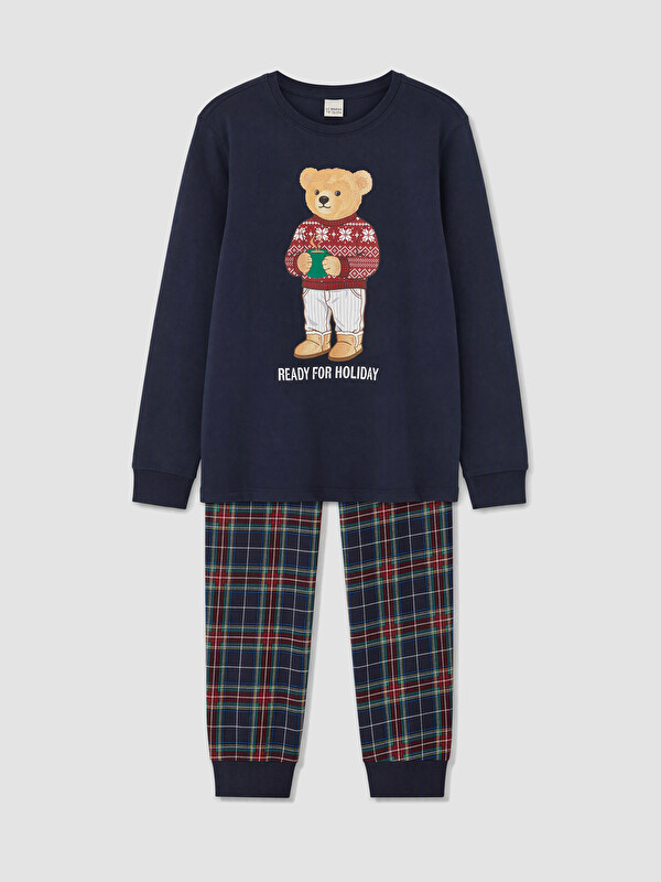 LCW Kids Ayı Teddy Baskılı Erkek Çocuk Pijama Takımı