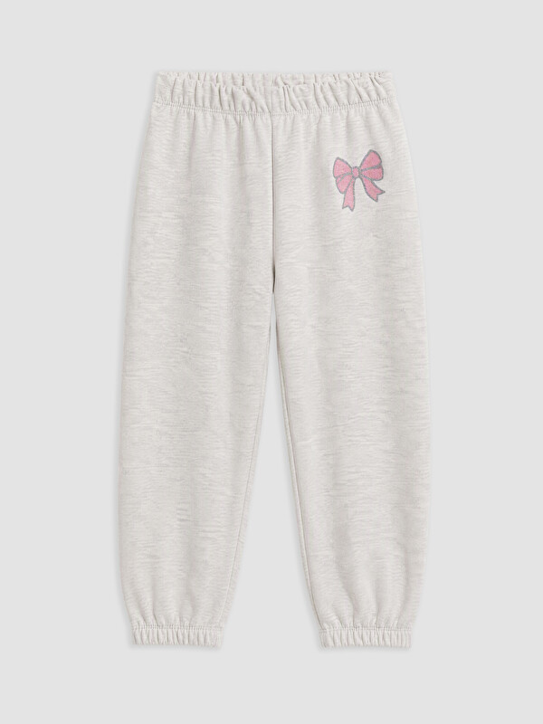 LCW Kids Bow Printed Girls' Sweatpants
