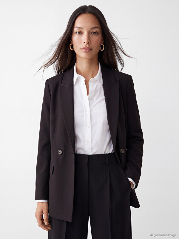 LCW EVERYDAY Kruvaze Yaka Kadın Blazer Ceket