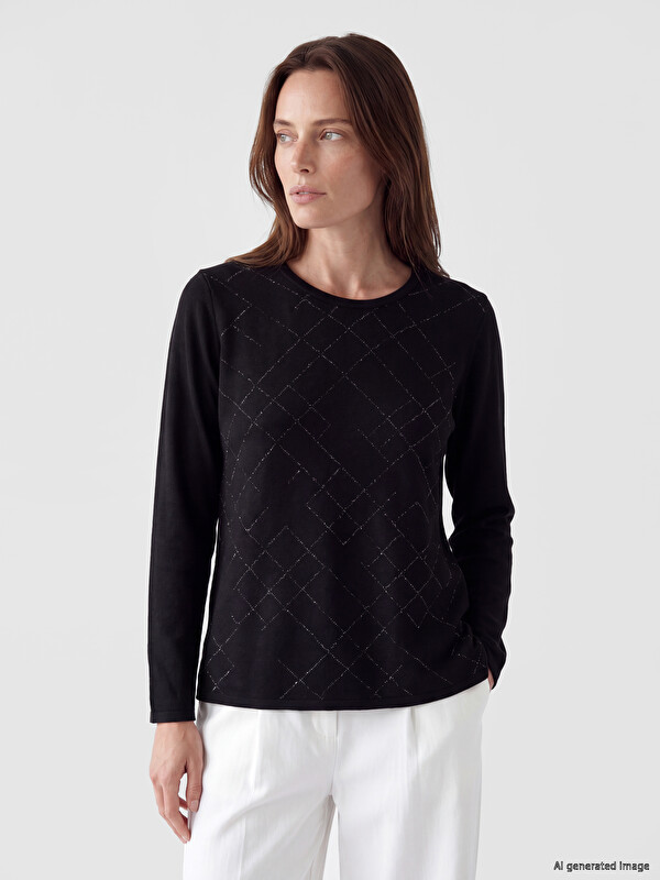 LCW Grace Crew Neck Argyle Women's Sweater