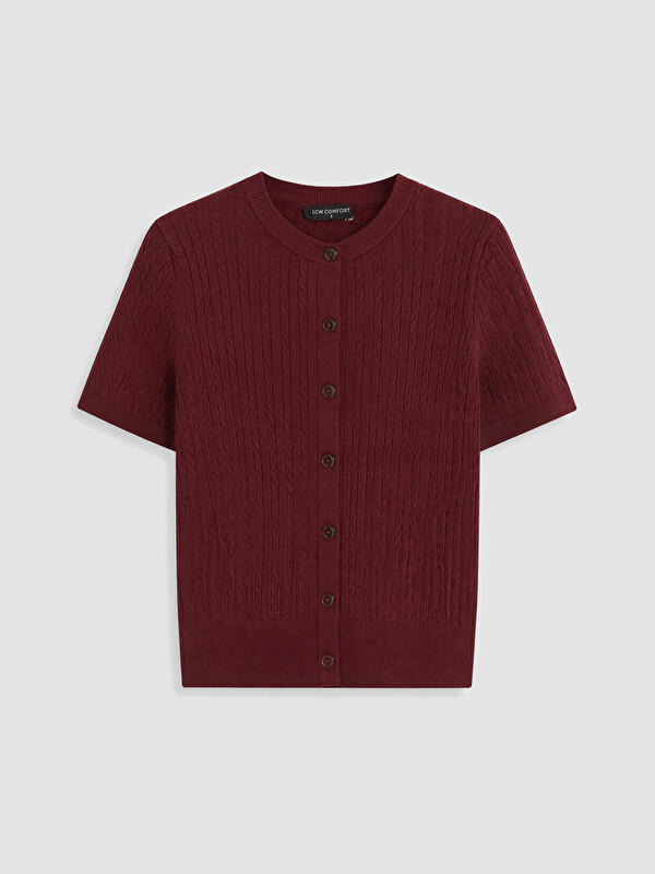LCW Comfort Bisiklet Yaka Kadın Triko Hırka