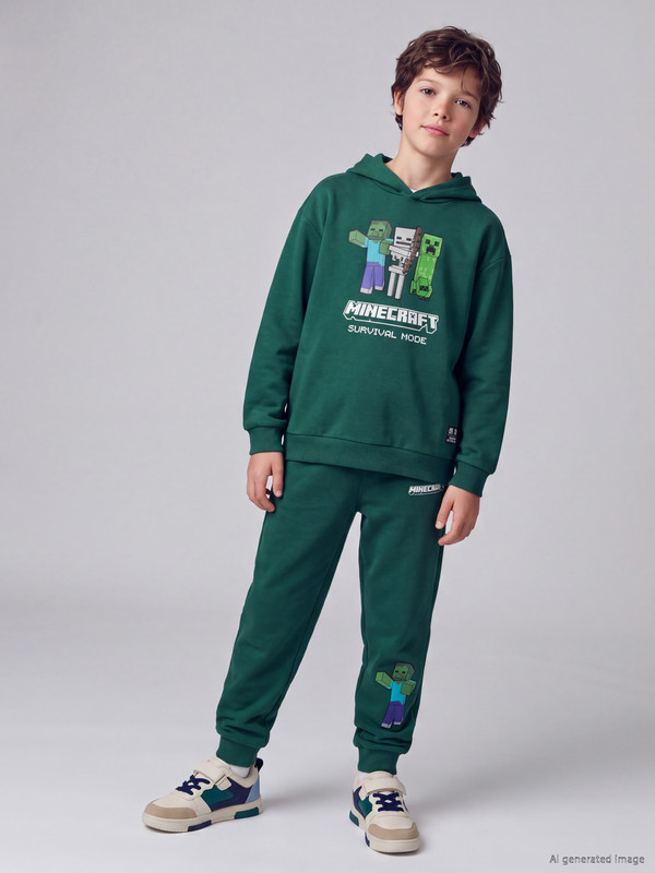 LCW Kids Minecraft Printed Boys' Thick Tracksuit Set
