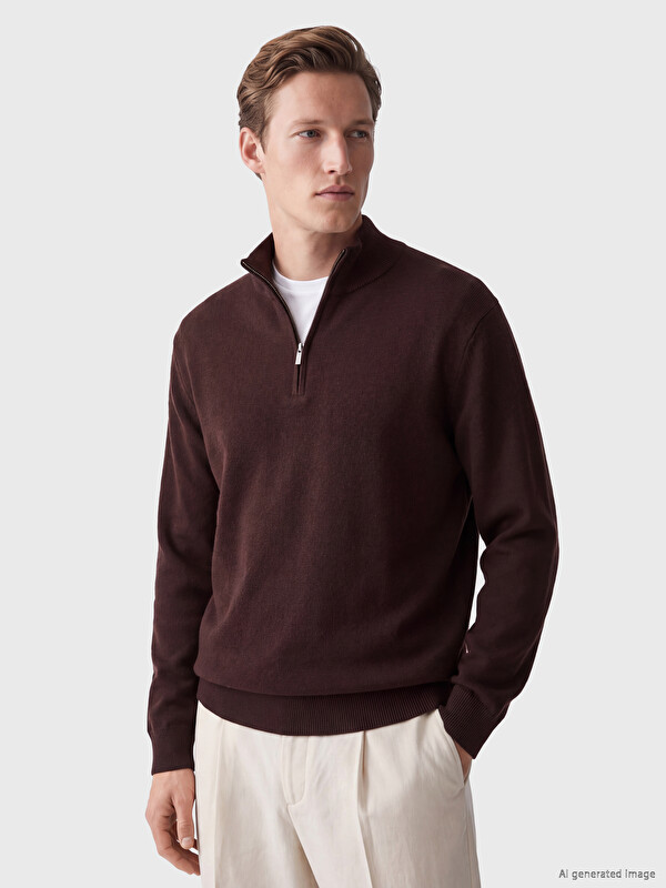 SOUTHBLUE Pulover Tricotat Mock Neck Bărbați