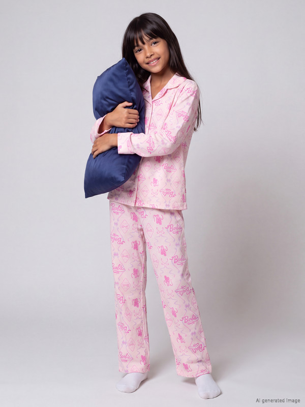 LCW Kids Barbie Kız Çocuk Pijama Takımı