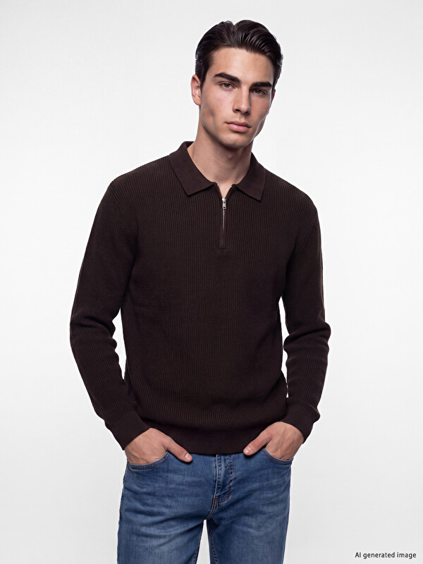 LCW ECO Polo Collar Men's Knitwear Sweater