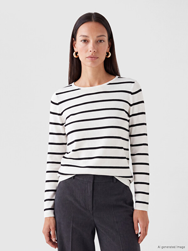 LCWAIKIKI Classic Crew Neck Striped Women's Knitwear Sweater