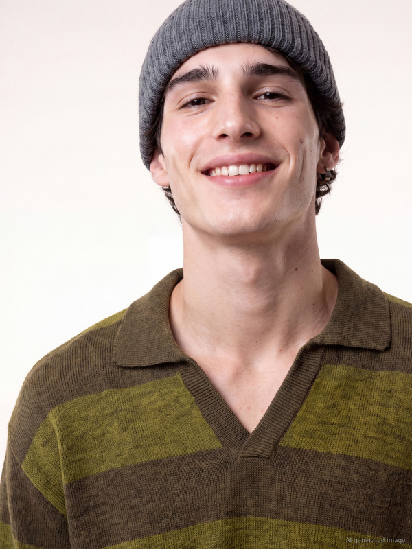 XSIDE Polo Collar Striped Men's Sweater