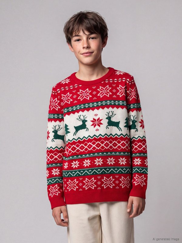LCW Kids New Year Themed Boys' Knitwear Sweater