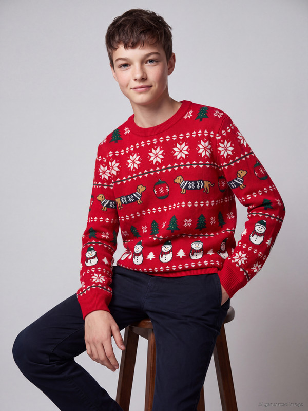 LCW Kids New Year Themed Boys' Knitwear Sweater
