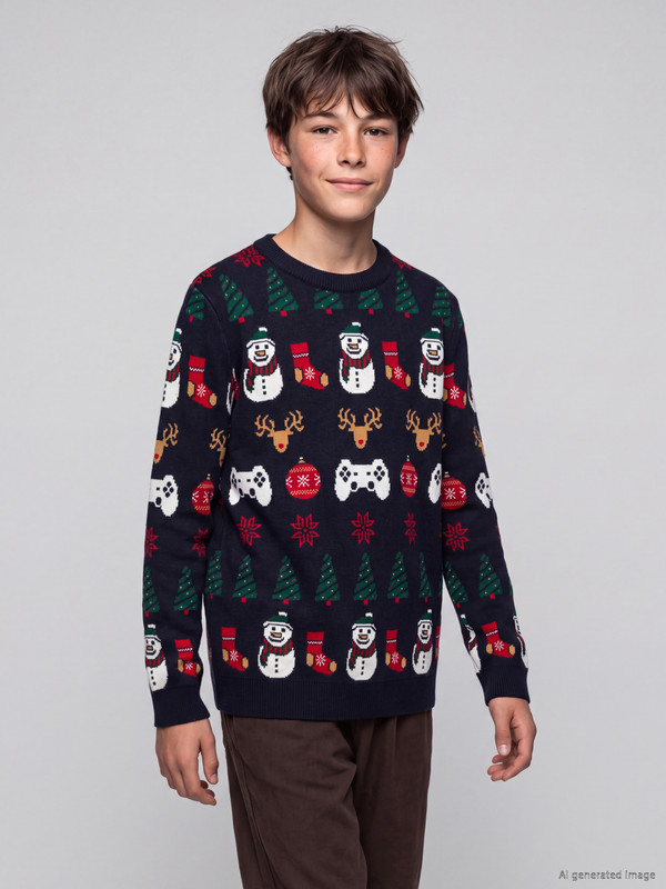 LCW Kids New Year Themed Boys' Knitwear Sweater