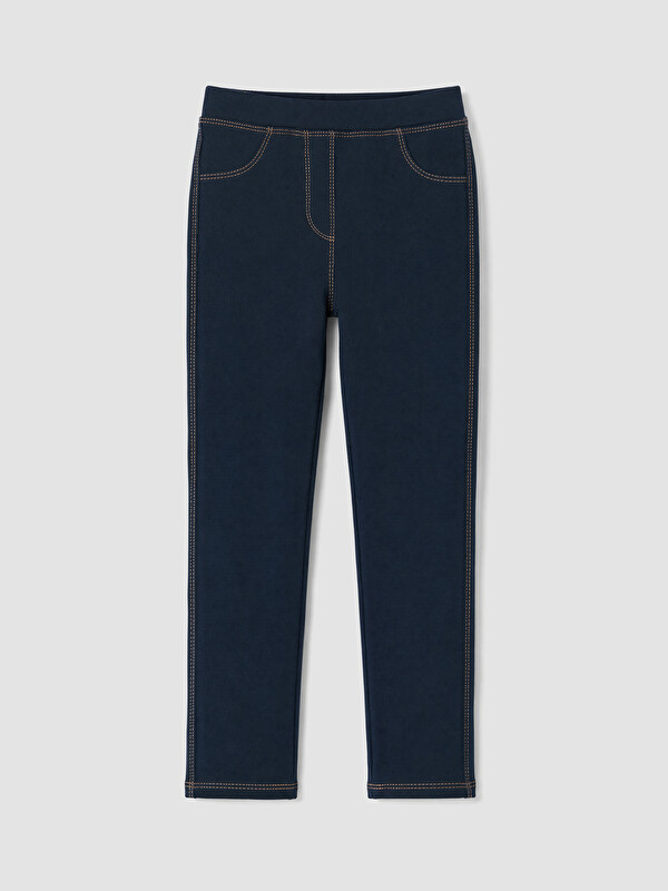 LCW Kids Kız Çocuk Denim Görünümlü Tayt