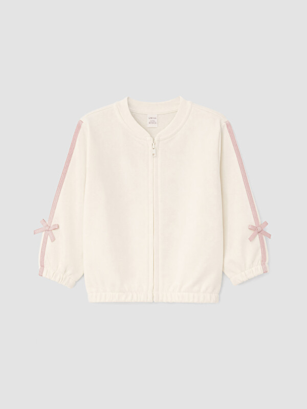 LCW Kids Bisiklet Yaka Kız Çocuk Fermuarlı Sweatshirt