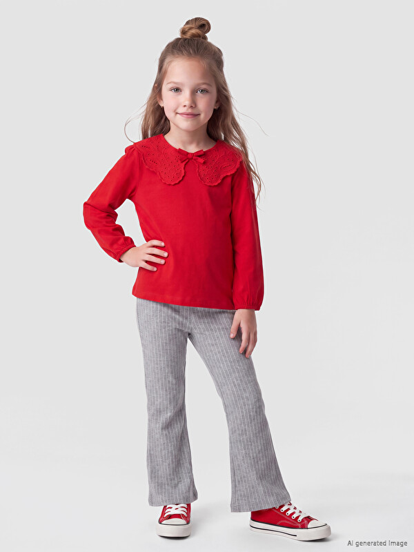 LCW Kids Girls' Ribbed Flare Leggings