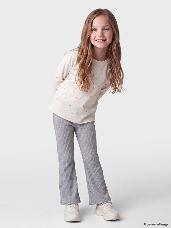 LCW Kids Girls' Ribbed Flare Leggings