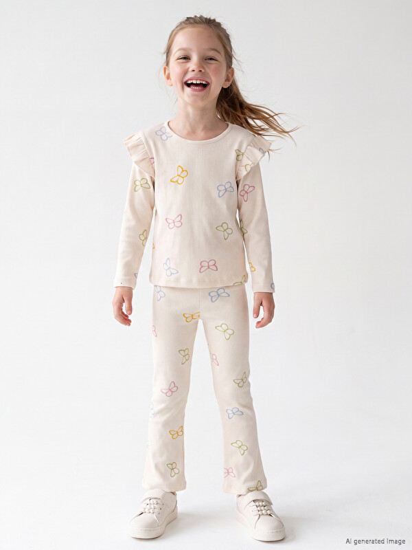 LCW Kids Leggins me brinjë të zgjeruara për vajza