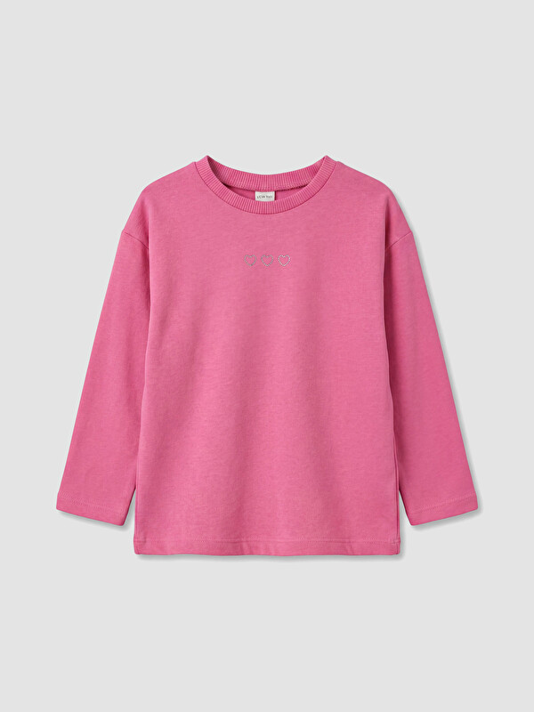 LCW Kids T-shirt i qëndisur me jakë të rrumbullakët për vajza