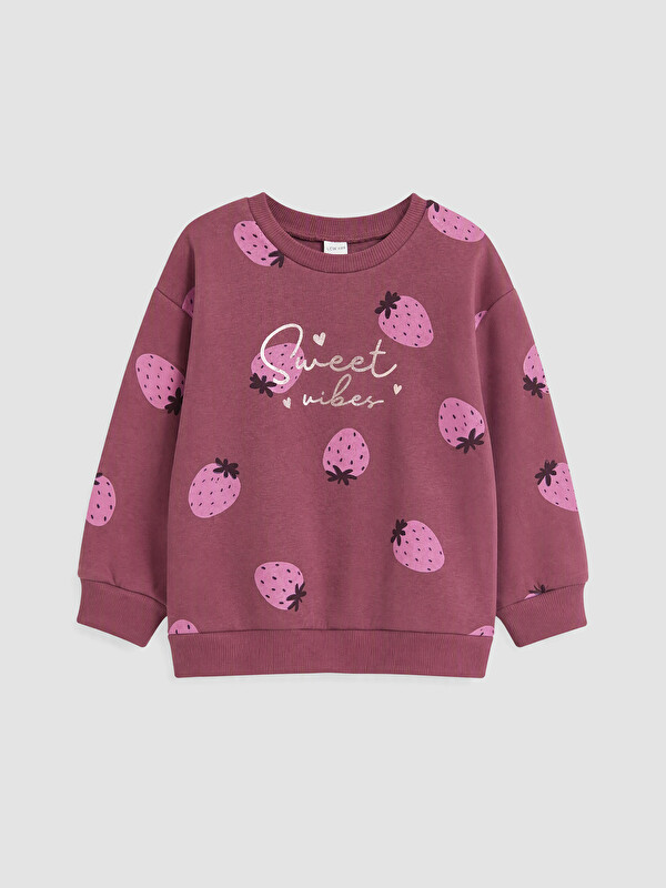 LCW Kids Baskılı Kız Çocuk Kalın Sweatshirt