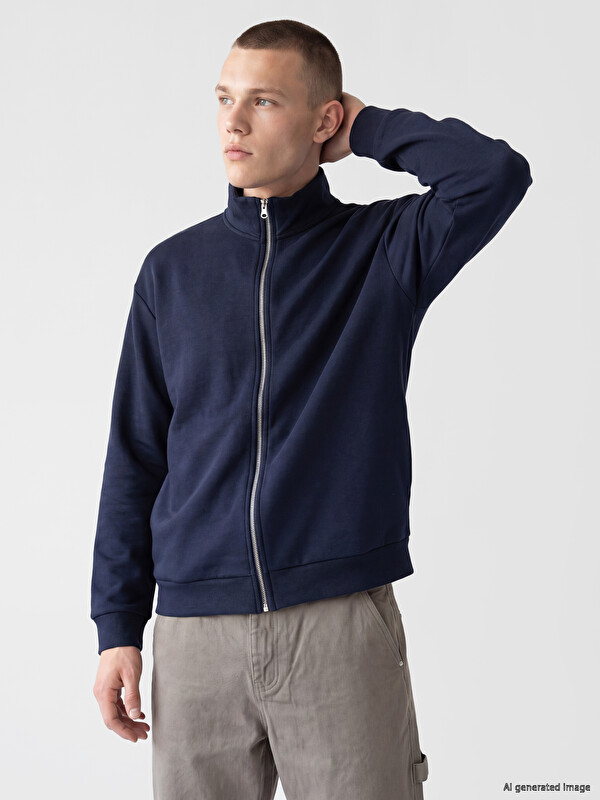 XSIDE Loose Fit muška dukserica sa rajsferšlusom