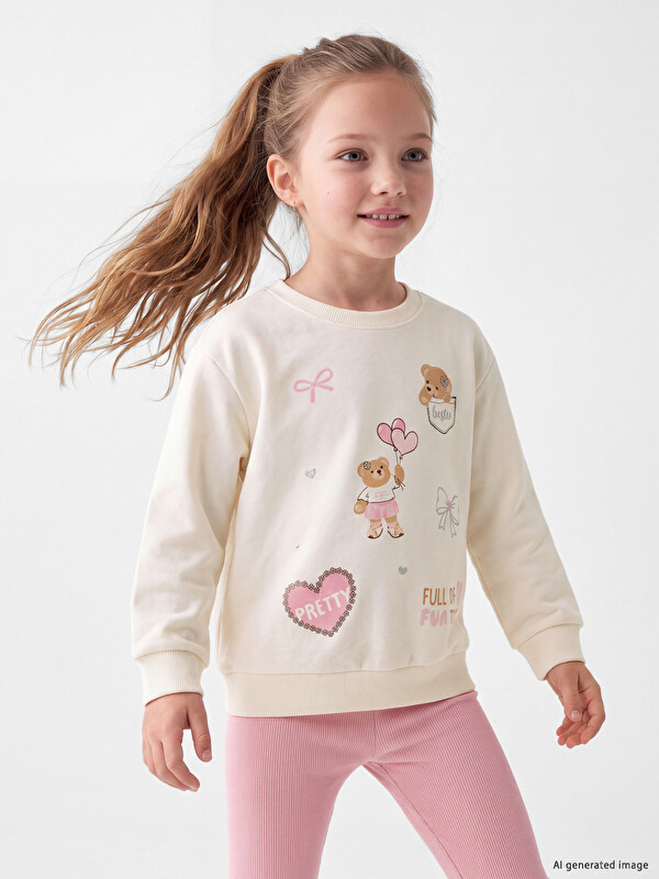 LCW Kids Kız Çocuk Baskılı Sweatshirt