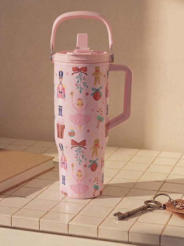 LCW JOY Стальная бутылка для воды с трубочкой 900 ml