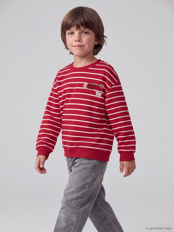 LCW Kids Embroidered Boys' Thick Sweatshirt
