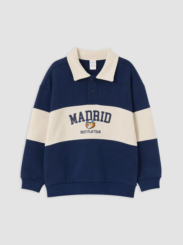 LCW Kids Polo Collar Men's Thick Sweatshirt