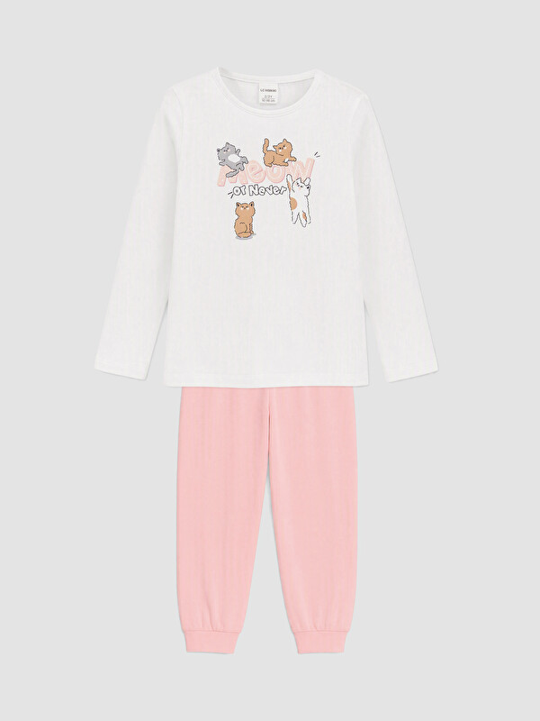 LCW Kids Baskılı Kız Çocuk Pijama Takımı
