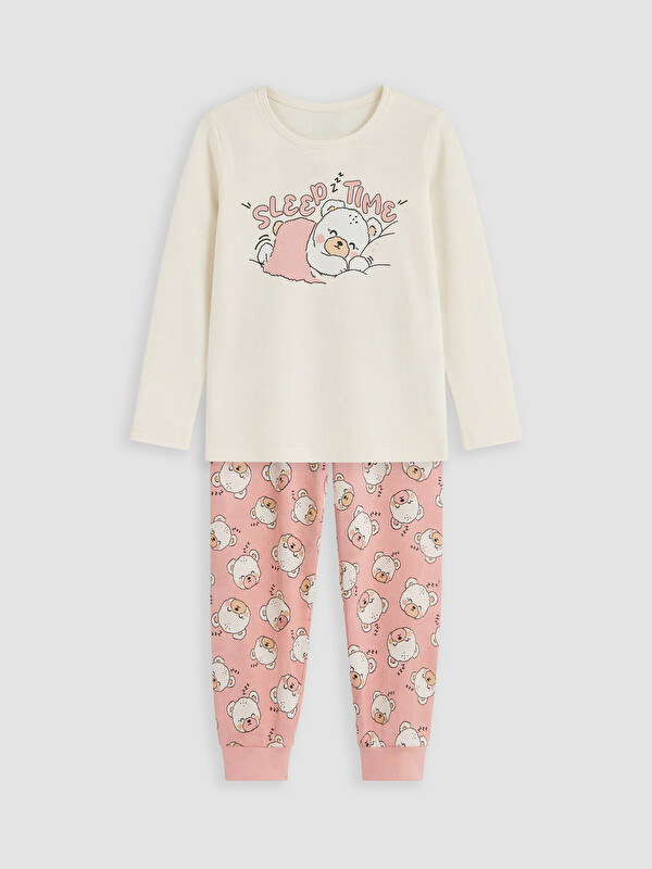 LCW Kids Baskılı Kız Çocuk Pijama Takımı