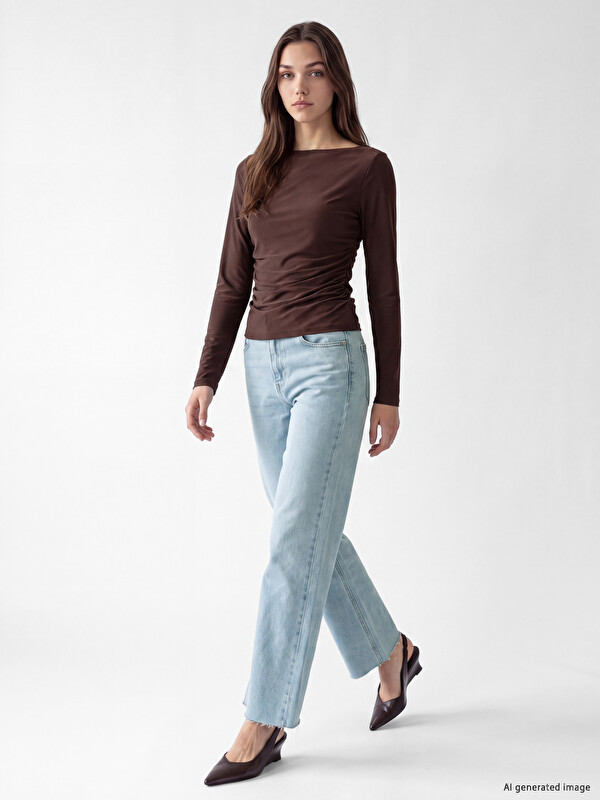 LCW Modest Yüksek Bel Wideleg Kadın Jean Pantolon