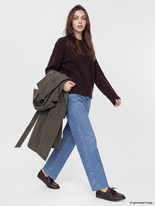 LCW Modest Yüksek Bel Wideleg Kadın Jean Pantolon