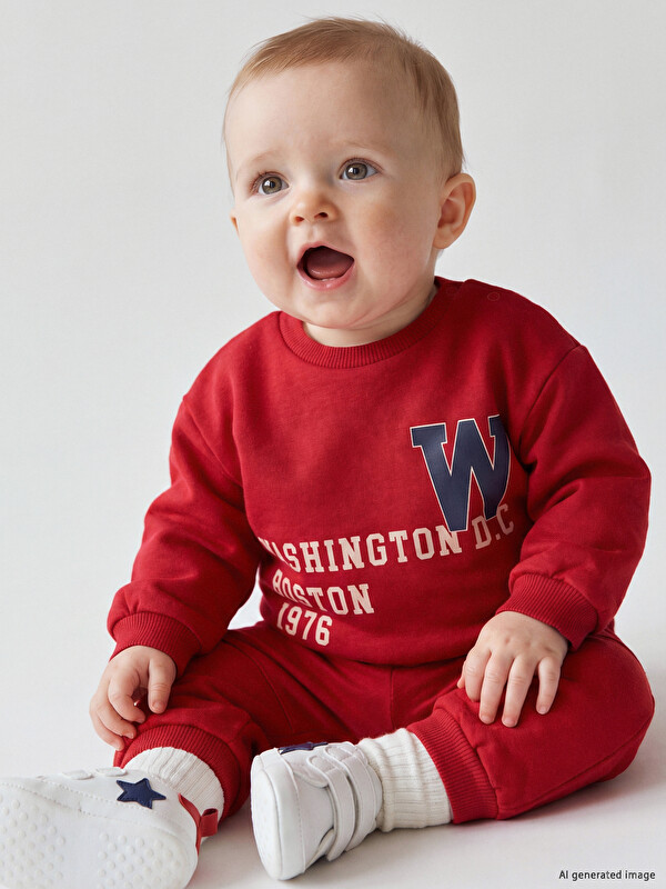 LCW baby Washington Printed Baby Boys' Tracksuit Set