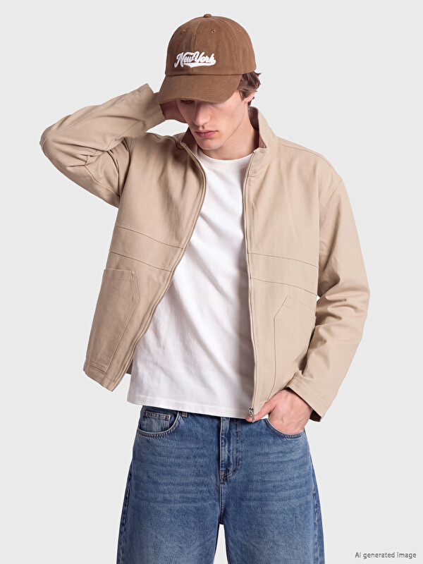 XSIDE Loose Fit Gabardin Erkek Ceket
