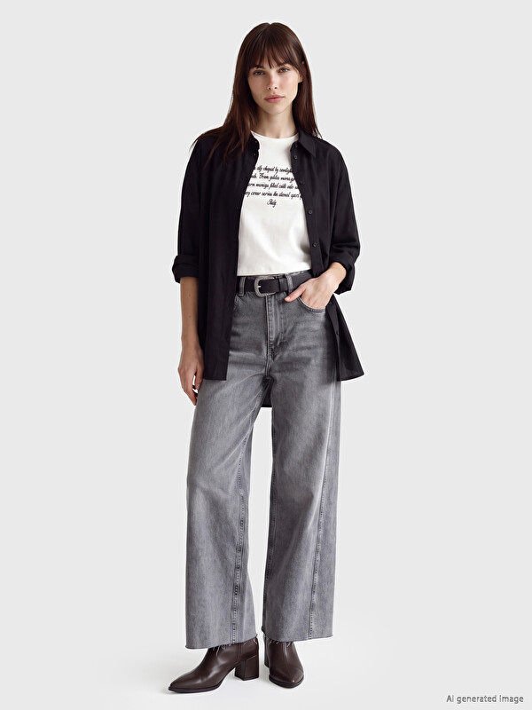 LCW Jeans جينز واسع الأرجل بجيوب
