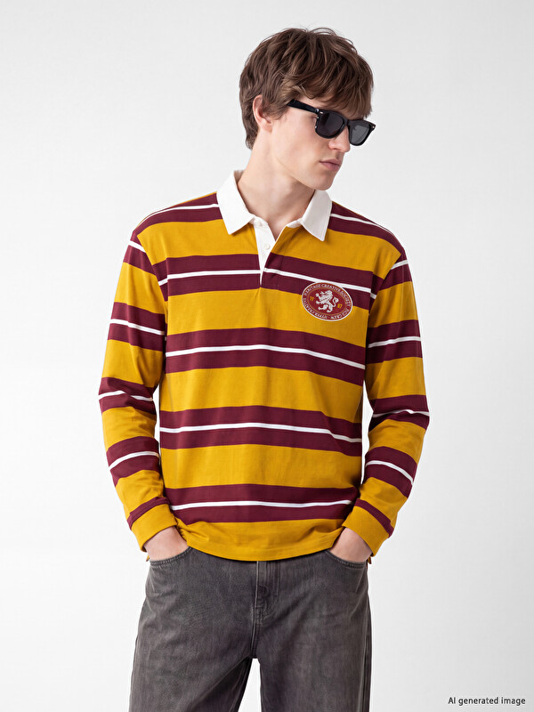 XSIDE Bluza sportive me jakë polo me vija për burra