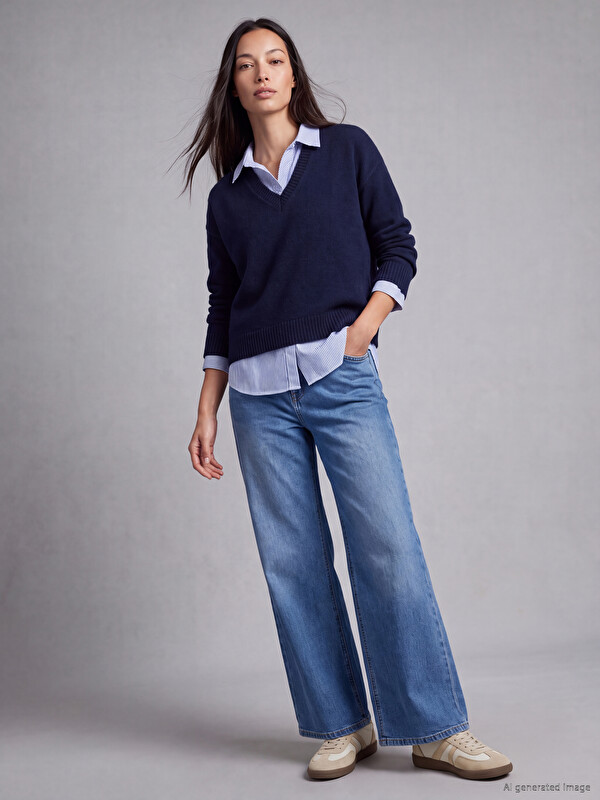LCW Jeans جينز نسائي واسع الأرجل