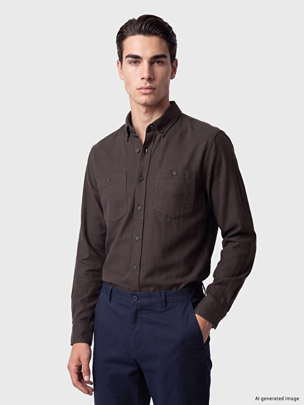 LCWAIKIKI Classic Regular Fit Gabardine Men's Shirt