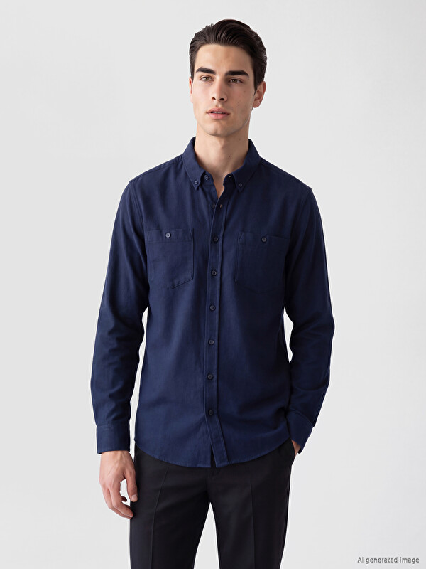 LCWAIKIKI Classic Regular Fit Gabardine Men's Shirt