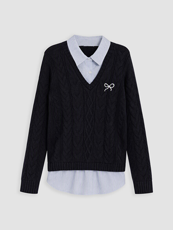 LCW Kids Vajzë Blu Pulovër